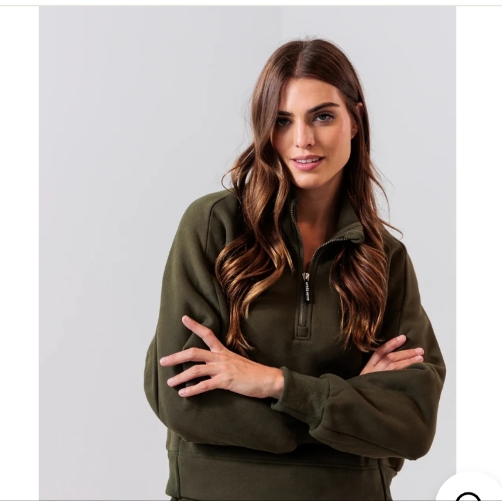 Olive Green Half-Zip Pullover